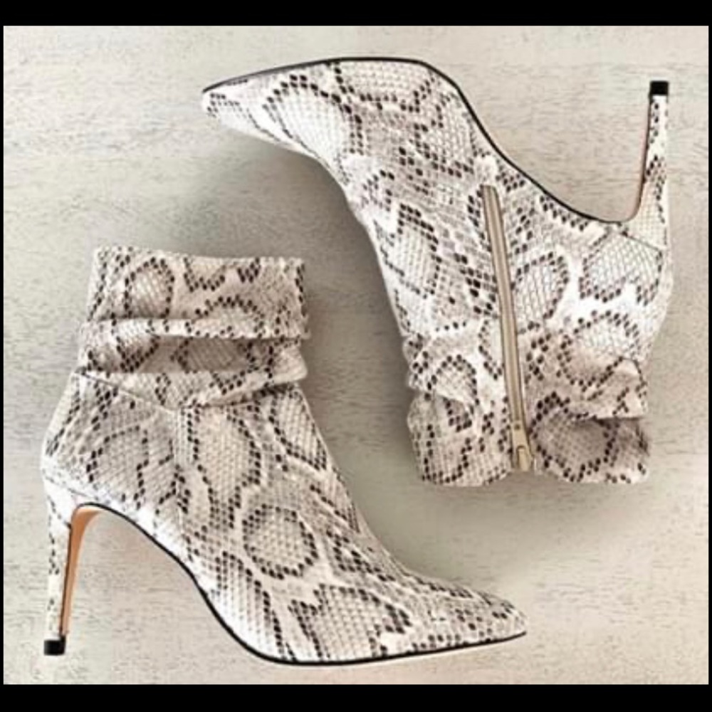 Snake print booties